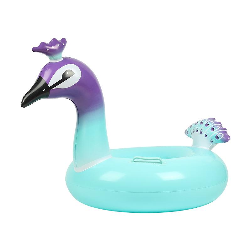 Pogrubione PVC Nadmuchiwane Zwierzęce Kółko do Pływania - Uroczy Wzór Tygrysa i Żółwia dla Dzieci