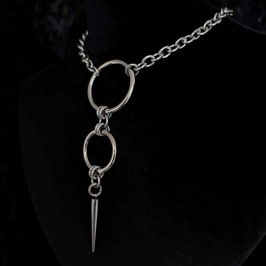 Gothic Steel Chain Necklace With Cross Link For Womens Daily Wear