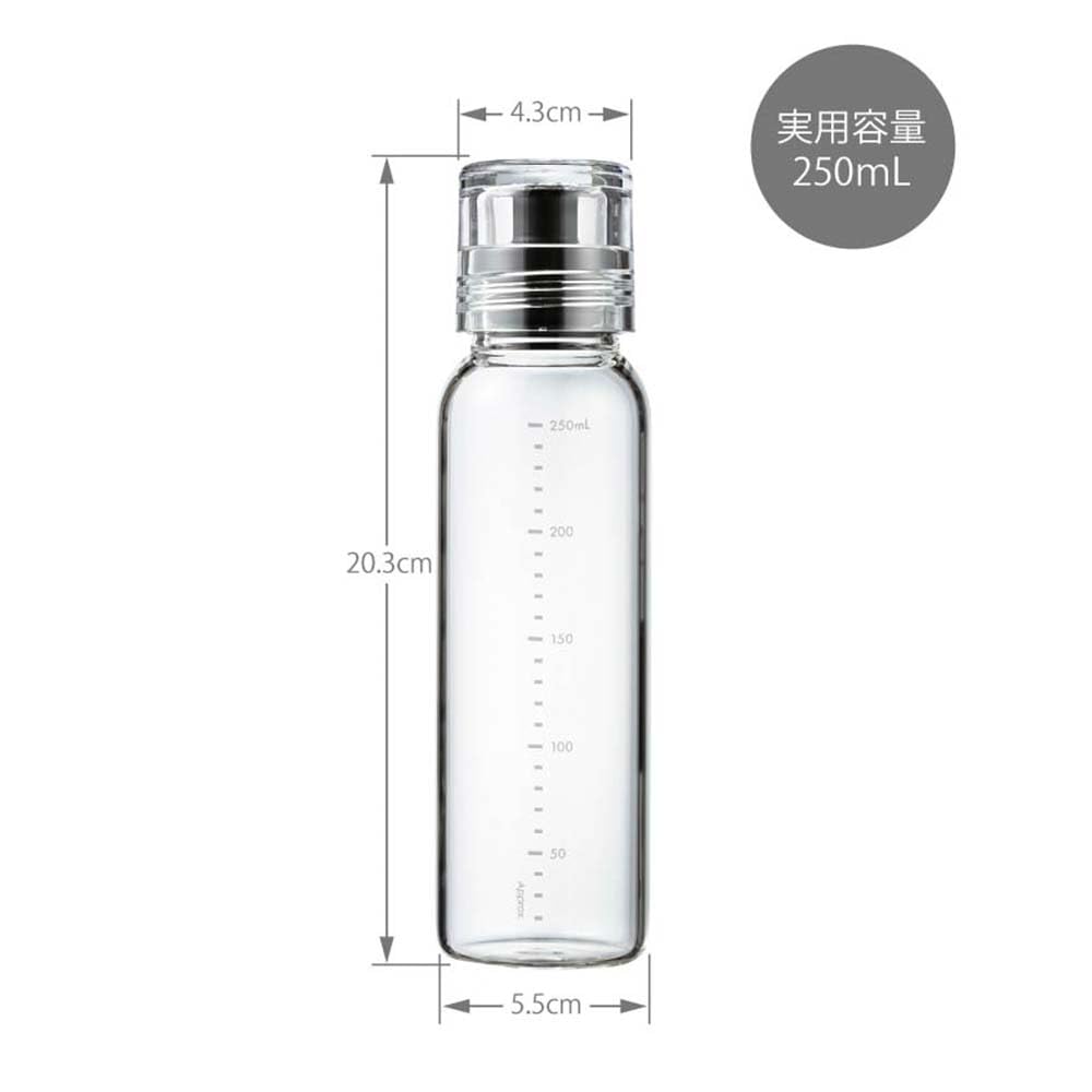 HARIO Dressing Bottle Slim 250ml Can be used with boiling water Black DBSN-250-B
