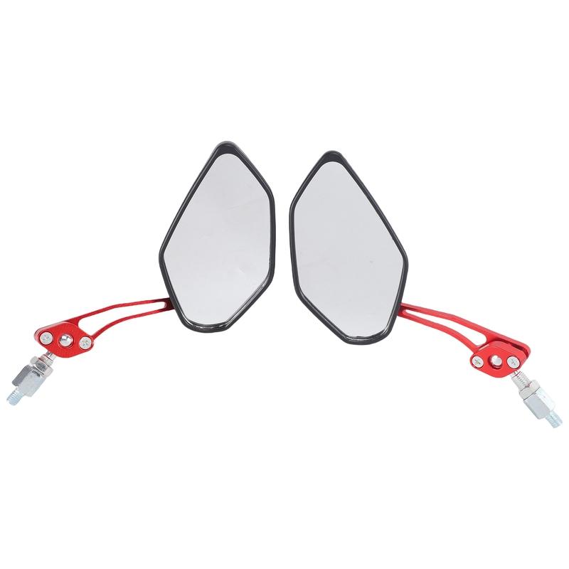A16P-2PCS/Set Universal Motorcycle Rearview Mirrors Motorbike 360 Degree Rotation Motorcycle Motorbike Scooter Side Mirrors 8 / Black red