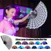 33cm Large Fluorescent Folding Hand Rave Fan Creative Print Music Festival Colorful Fan Wedding Party Spanish Dance Fan Gifts