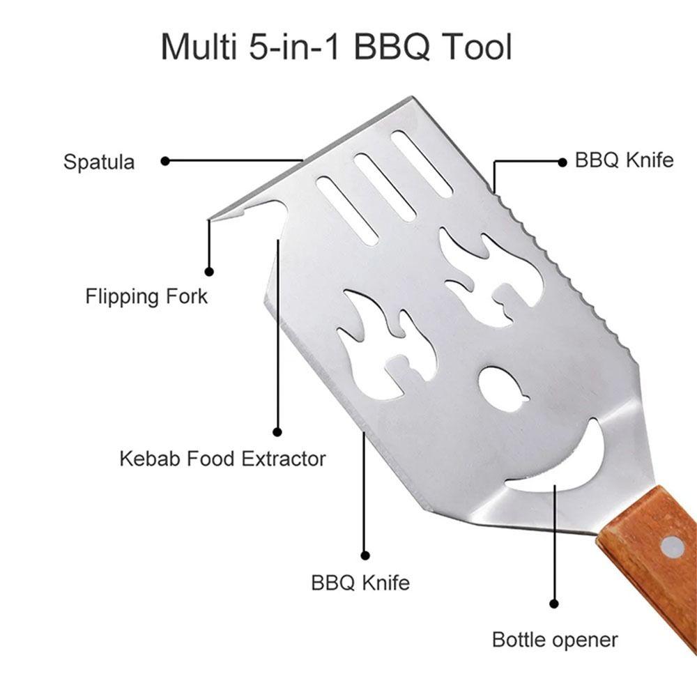 Cat Pattern BBQ Spatula Set Creative Grill Clamp Food Flipping Barbecue Shovel Fork  Barbecue Tool