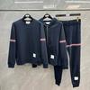 Unisex Cotton Terry Loopback Hooded Crewneck Sweatshirt Set Casual Outfit Youth