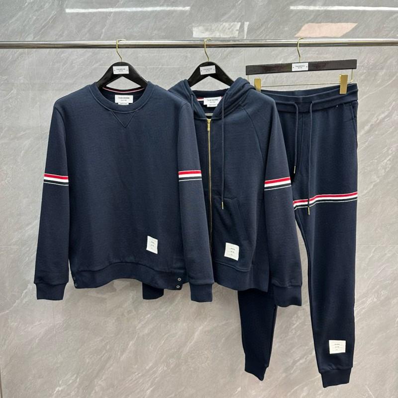 Unisex Cotton Terry Loopback Hooded Crewneck Sweatshirt Set Casual Outfit Youth