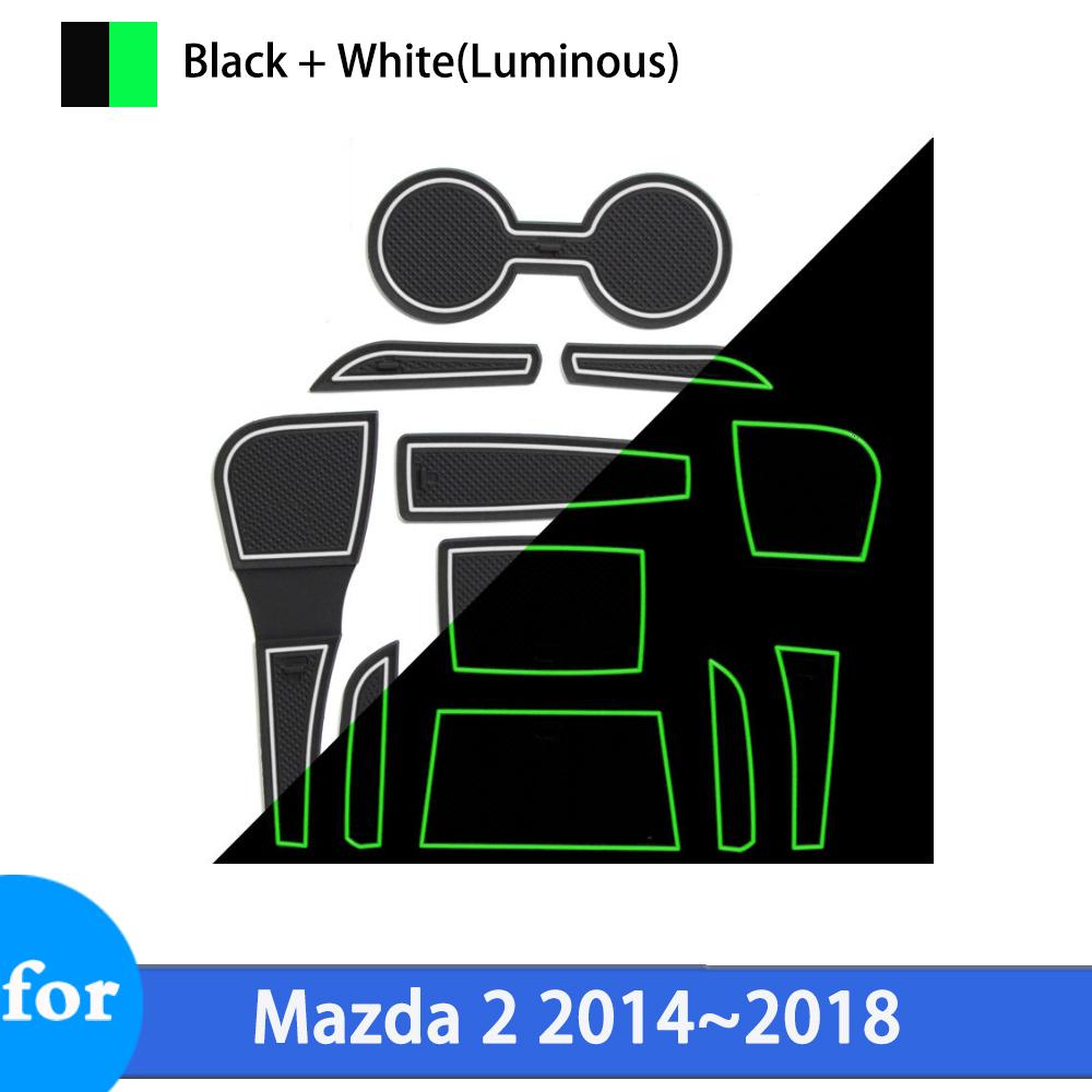 Rutschfeste Autoschlitzmatte für Mazda 2 Mazda2 DJ DL Demio 2014 2015 2016 2017 2018 Anti-Rutsch-Gummimatten Türnut Autozubehör
