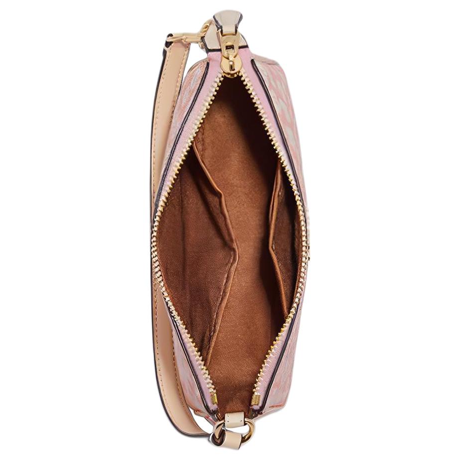 New COACH Nolita Artificial Leather Pochette, Shoulder Bag, Portable One Shoulder Clutch Trumpets Women's Pink & White CA783-IMPMC