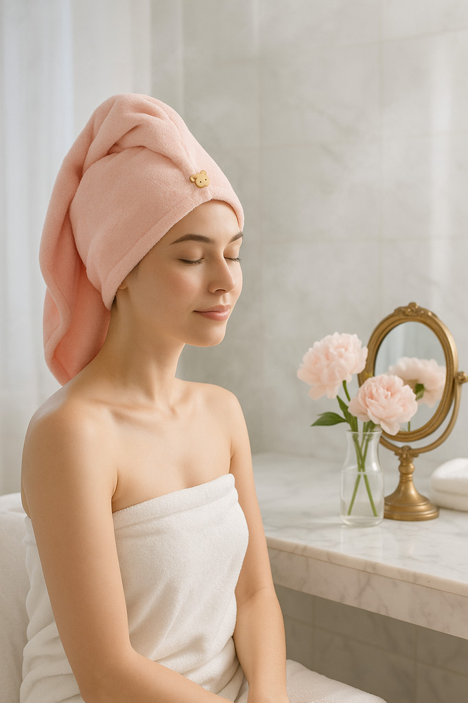 Schnell trocknendes Haarhandtuch, Damen-Badezimmer-Accessoires, Pflege, Hut, Riemen, Schnalle, Saunatuch