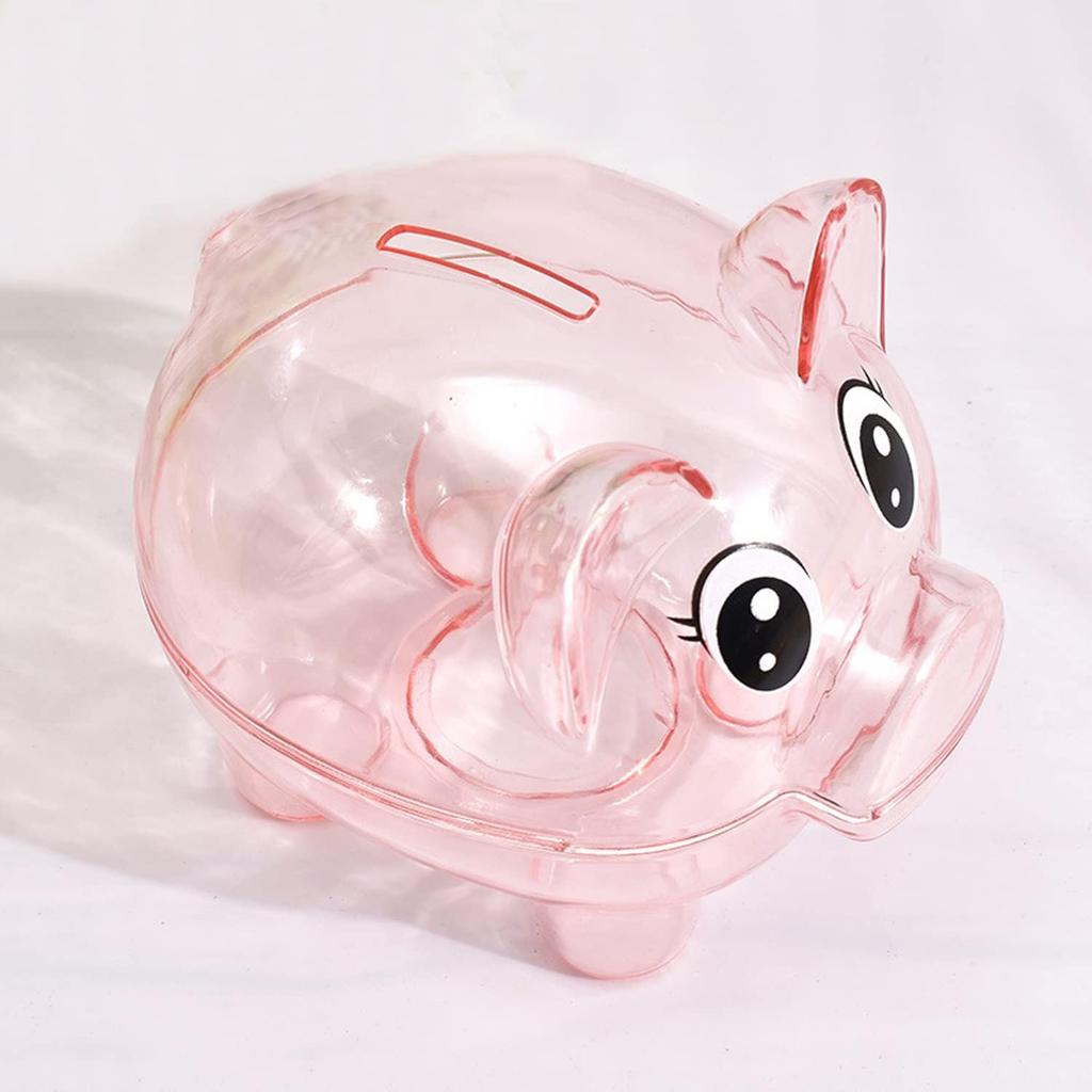Piggy Bank, Plastic Money Bank, Transparent Money Jar, Coin Bank for Girls and Boys, Gifts for Birthday, Easter, Christmas, Baby Shower