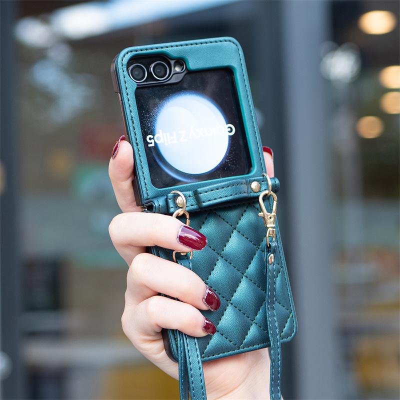 Cover Galaxy Z Flip5 SM-F731B Phone Case for Samsung Galaxy Z Flip6 Flip 4 3 5G Funda Etui Geometric Folding Protect Case Shells