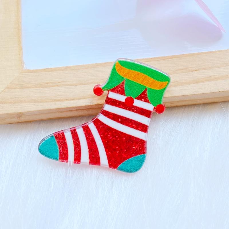 10 Stück Neue Süße Gemischte Glänzende Acryl-Weihnachts-Serie Flache Rückseite Cabochons Scrapbooking DIY Schmuck Bastel-Dekoration Zubehör