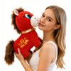 2026 Ano do Cavalo Brinquedo de Pelúcia Cavalo Feliz Mascote para o Ano Novo Lunar Animal de Pelúcia Macio para Decoração Símbolo de Fortuna Celebração