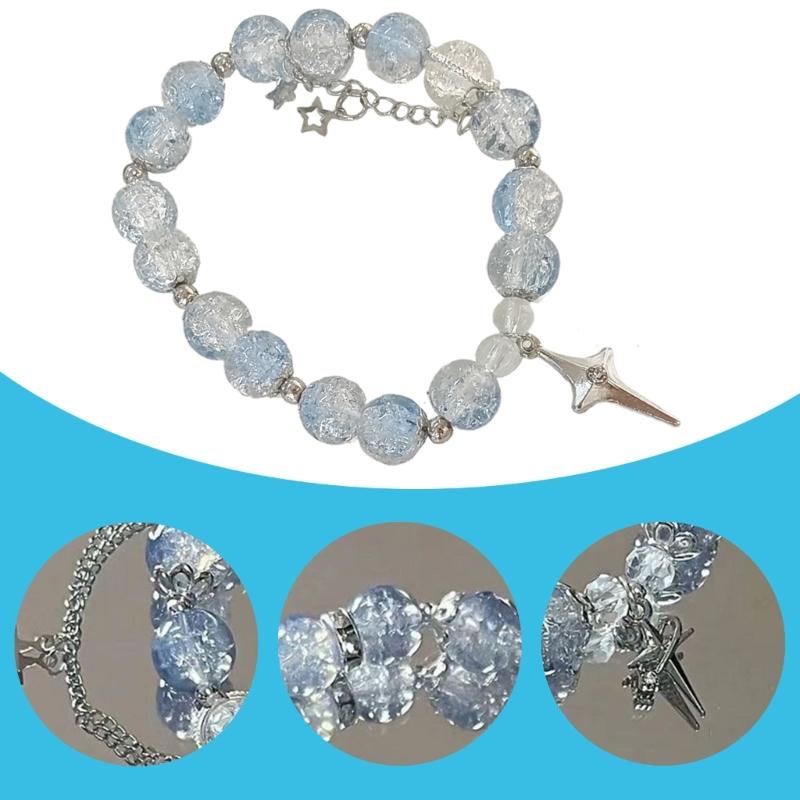 Elastic Rope Bracelet Fashion Bead Wristband Crystal Elastic Bracelet Showcases Individuality for Fashionable Adults