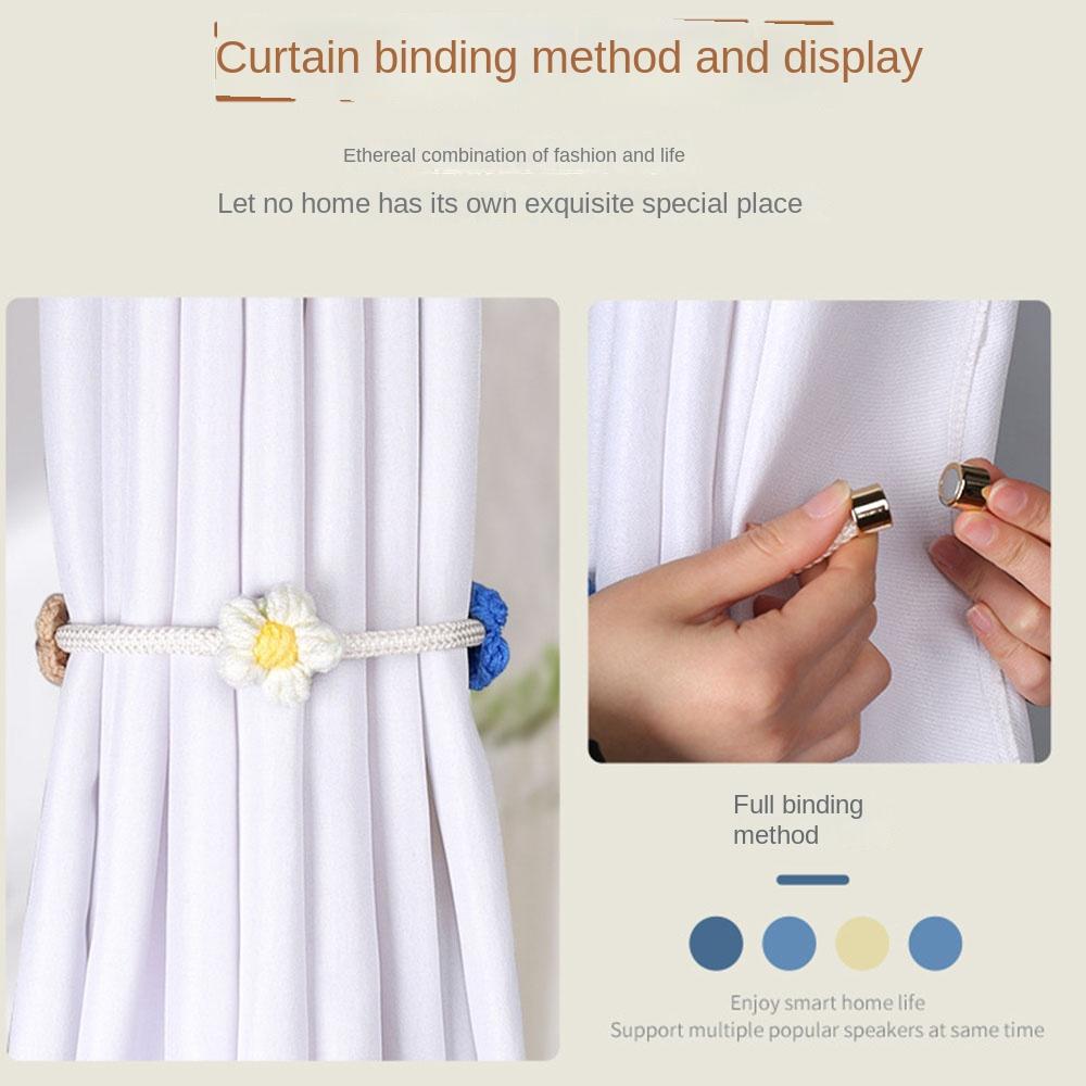 

Punch-free Binding Rope Elastic Band Magnetic Buckle Curtain Rope Holders Buckles 3