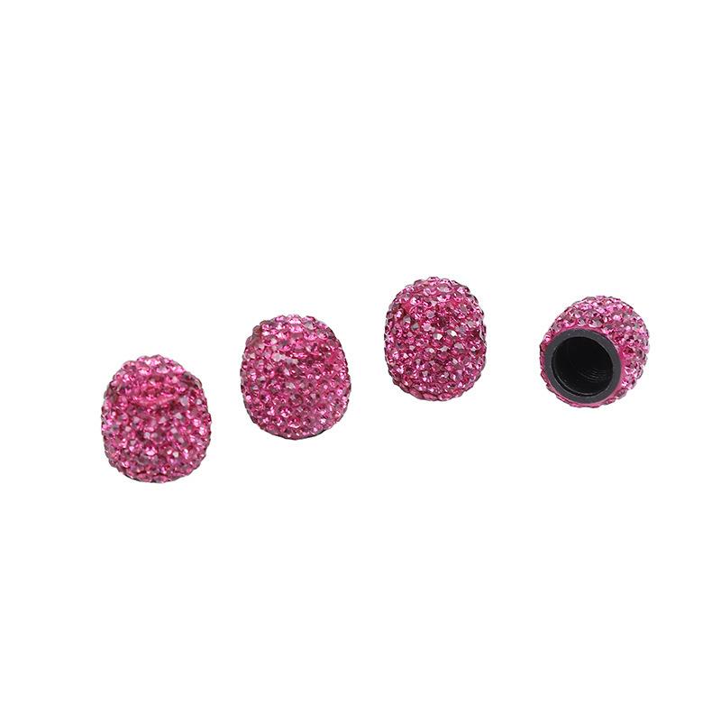 

4pcs Universal Rhinestone Car Tire Valve Caps, Bling Diamond Wheel Stem Air Valve Decorative Caps