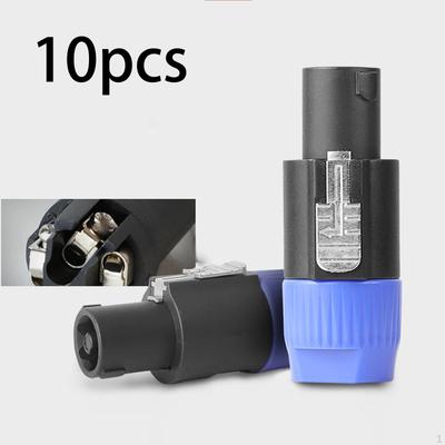 10Pcs Cable Amplifier Connector Speaker Plug Accessory Secure Repair Twist Lock Compatible 4 Pole