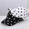 Polka Dot Baseball Cap For Women Large Head Circumference Face Slimming Duckbill Hat