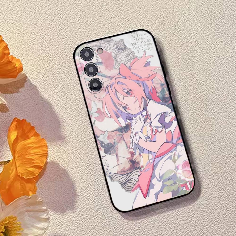 Anime Kaname Madoka Akemi Homura Phone Case For Samsung Galaxy A73,A72,A71,A70,A53,A52,A51,Soft Silicone Black Cover