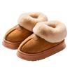 Bag heel cotton slippers women's winter outer wear fleece thickened snow boots indoor home thick-soled warm bread fluffy shoes