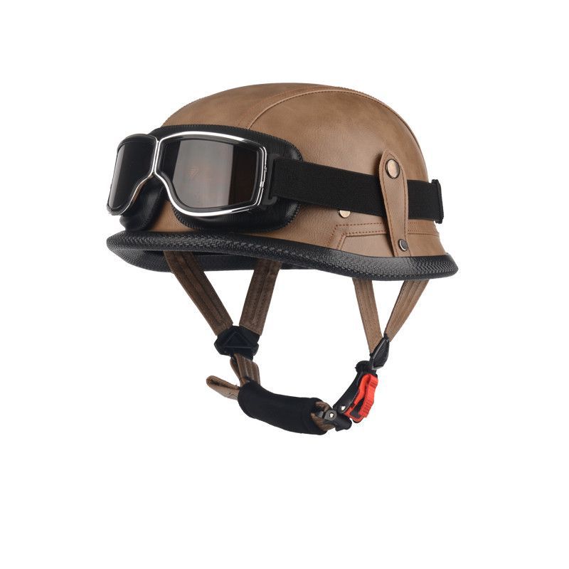 Pedal German Steel Helmet Cruise Retro Half Helmet Harley Men Motorcycle Helmet Motorcycle Floating Helmet Soldier Steel Helmet Leather Helmet