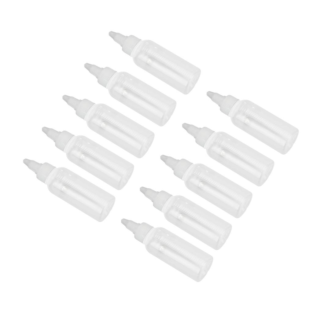 10Pcs Pigment Dispensing Bottle 60ml Durable Plastic Roll Ball Widely Used Hair Oil Bottle for Oil Pigment Solvent