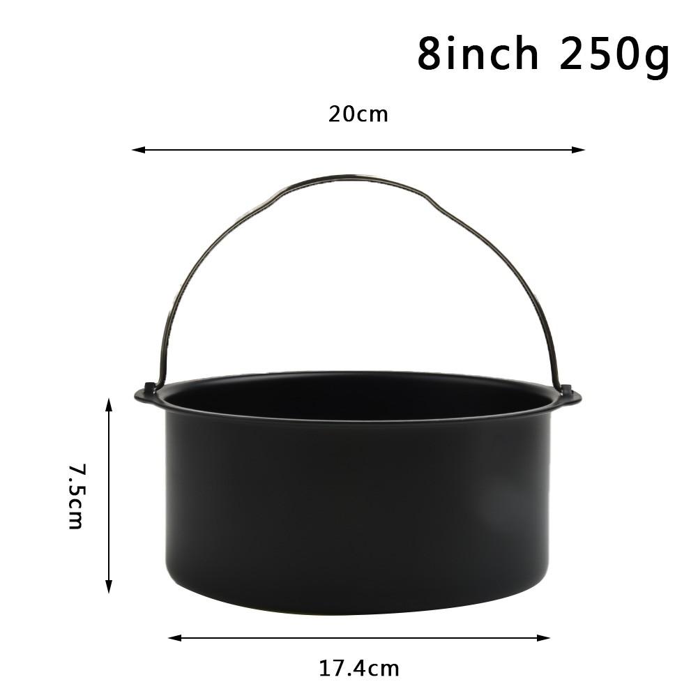 Sleek Black Carbon Steel Pan for 678Inch Round Cake for Air Fryer