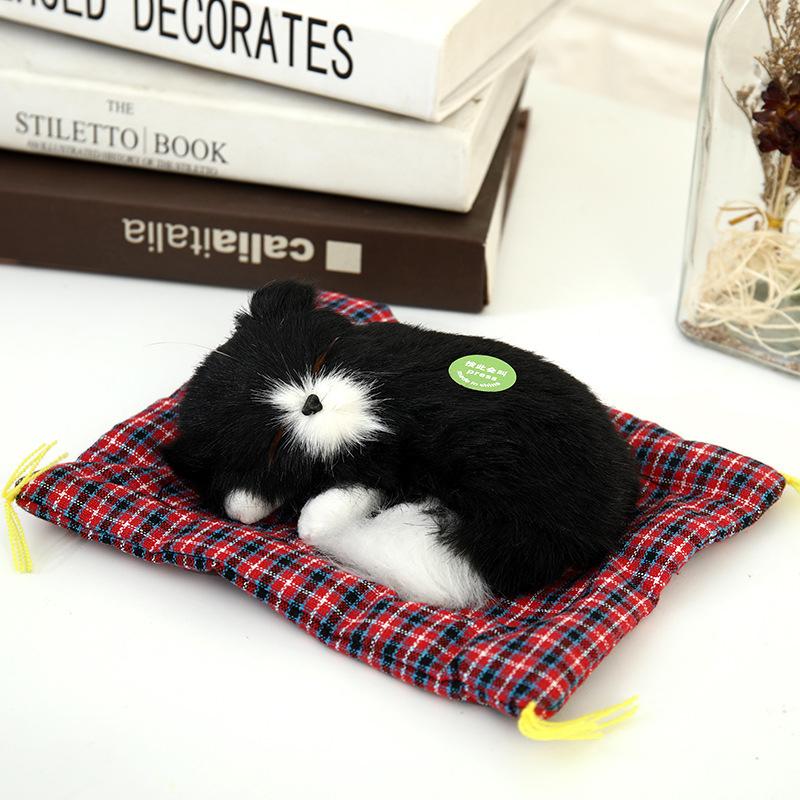 Lovely Plush Kittens Doll Toy Home Decoration Car-Styling Car Ornaments Cute Simulation Sleeping Cats Dashboard Decoration