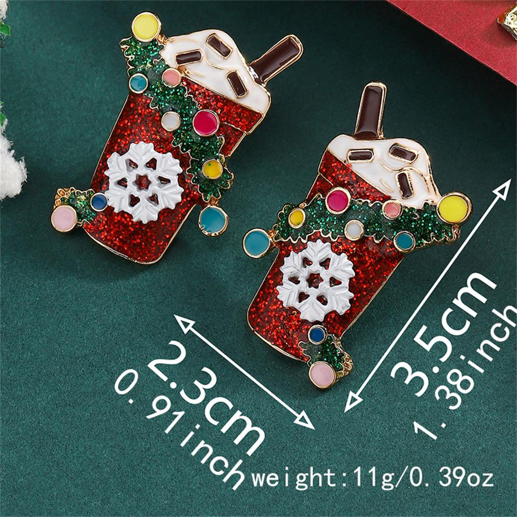 Fashion Green Hairball Christmas Tree Drop Earrings For Women Xmas Bowknot Bells Deer Santa Claus Earring Festival Party Jewelry