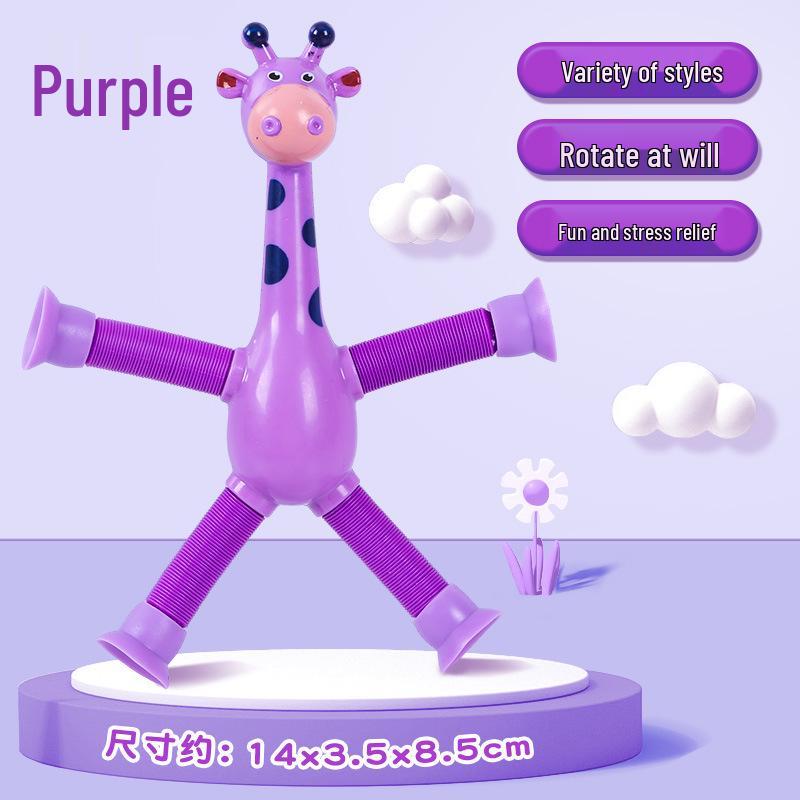 Luminous Telescopic Giraffe Robot Toy with Suction Cup - Creative and Educational Kids' Cartoon Toy