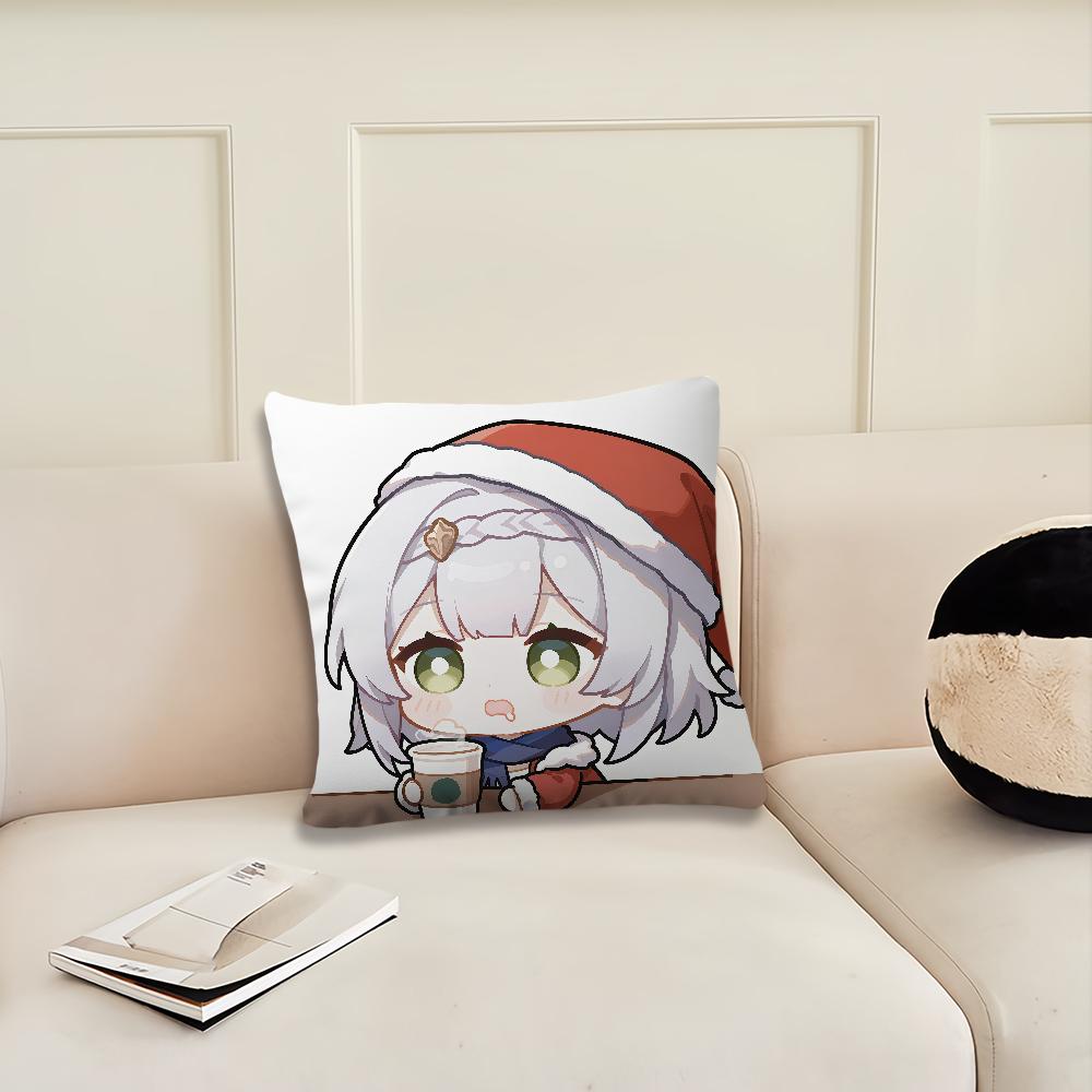 Genshin Impact Christmas a Game cushion cover Pillow Cover Decoration Room Home Sofa living Office Car Nordic Simplicity