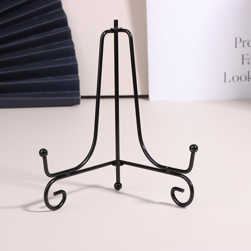 Black Sliver Iron Easel Display Stand Book Holder Photo Pedestal Bowl Dish Frame Picture Plate Rack Easel Crafts Bracket