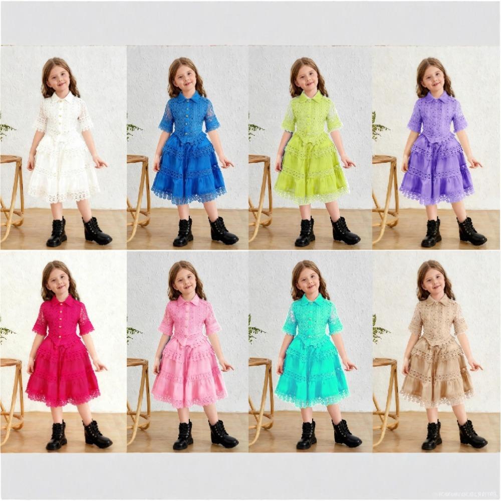 2-7Y Girls' Short Sleeve Top + Skirt Fashion Set Children's Skirt Suit