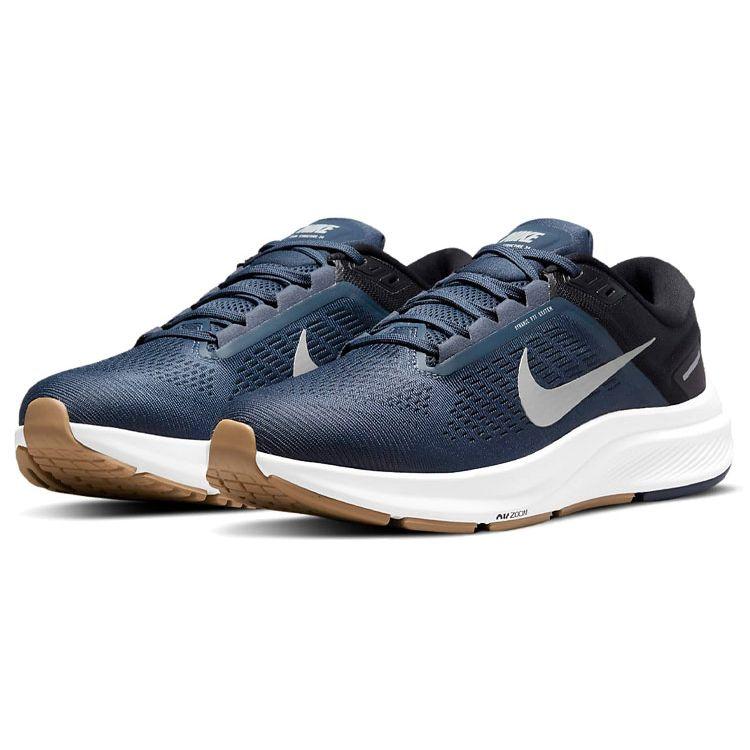 Nike Air Zoom Structure 24 Thunder Blue Herre Sneakers Svart Dark-Obsidian Ulvegrå DA8535-400