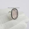 Rose Quartz Ring, 925 Sterling Silver Ring, Oval Ring, Gift for Mom, Capricorn Birthstone, Pink Gemstone Ring, Handmade Boho Ring