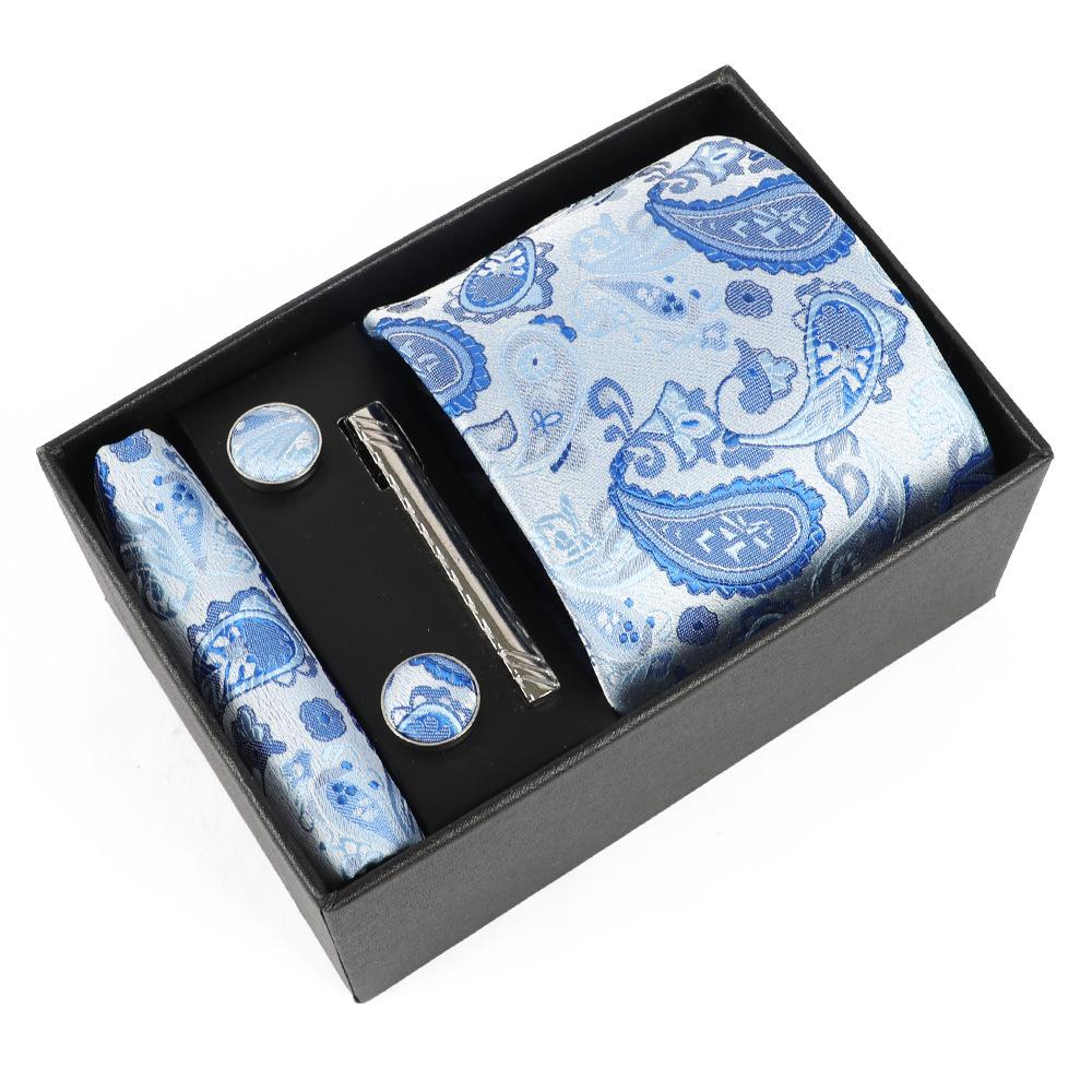 Heren Paisley Jacquard Stropdas met Cadeaubox - Elegante 8CM Cashew Design