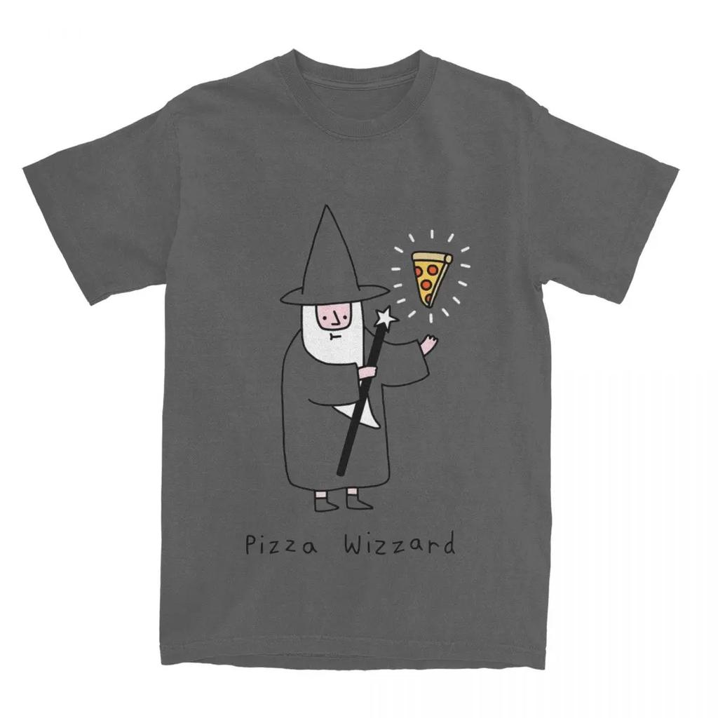 Men Women's Fantasy Pizza Wizzard Shirt Merch Funny Pizzas Lover Pure Cotton T-shirt Clothing Graphic Print Tees Summer