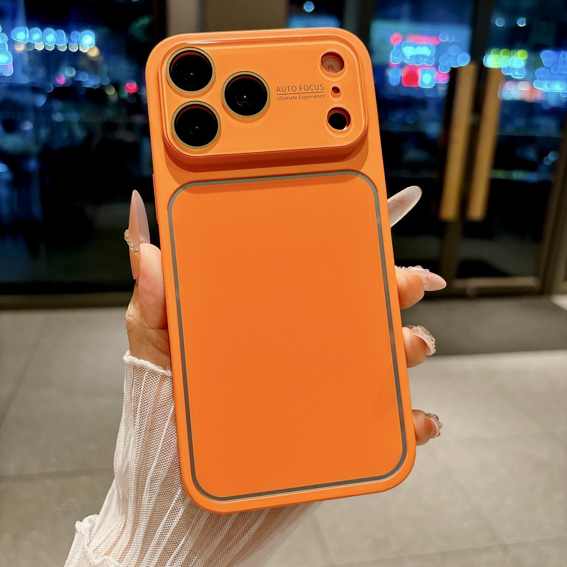 

Silver Edge Apple iPhone Case: Skin-Feel Brushed Finish, Large Window Design for iPhone 16 and 15, Compatible with 17 Pro Max. iPhone17 Pro Max