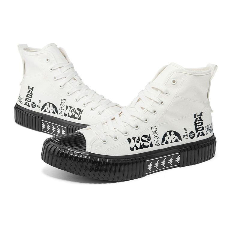 Kappa Artist Graffiti Durable Breathable High-Top Canvas Shoes Unisex sneaker Dark-Gray K0CX5VS80D-012