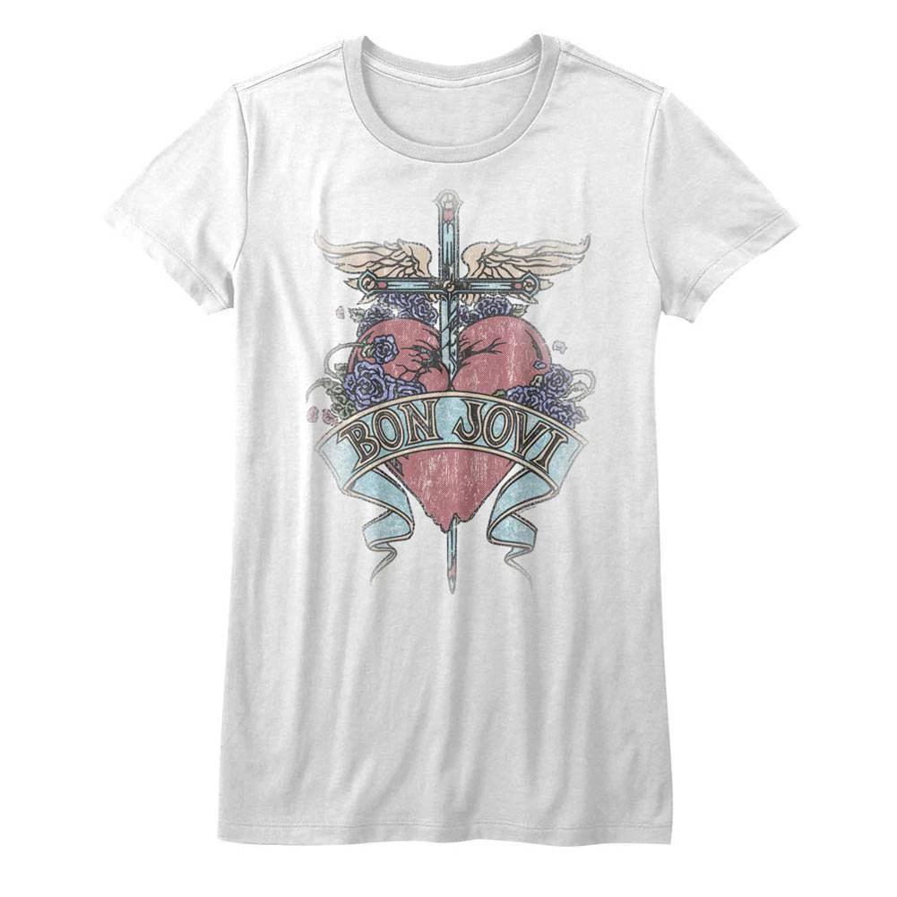 

Bon Jovi Pierced Heart Tattoo Women s T Shirt 4XL