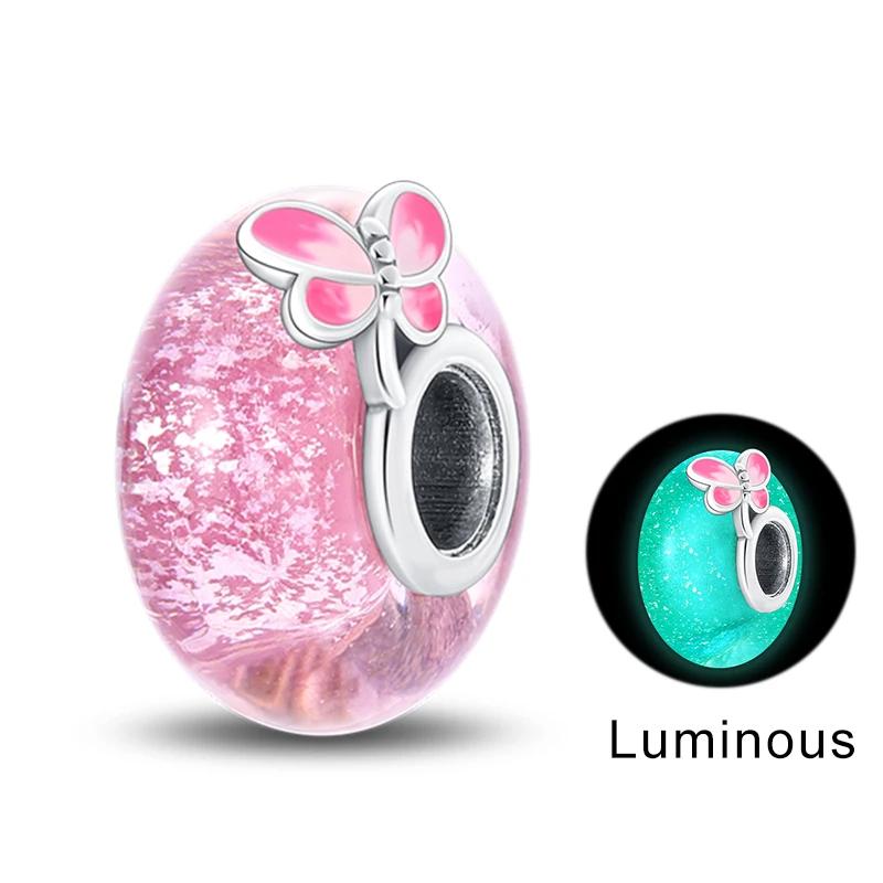 Turtles Whales Chameleon Luminous Firefly Butterfly Heart Fit Pan Charms Copper Original Bracelet For Jewelry Making