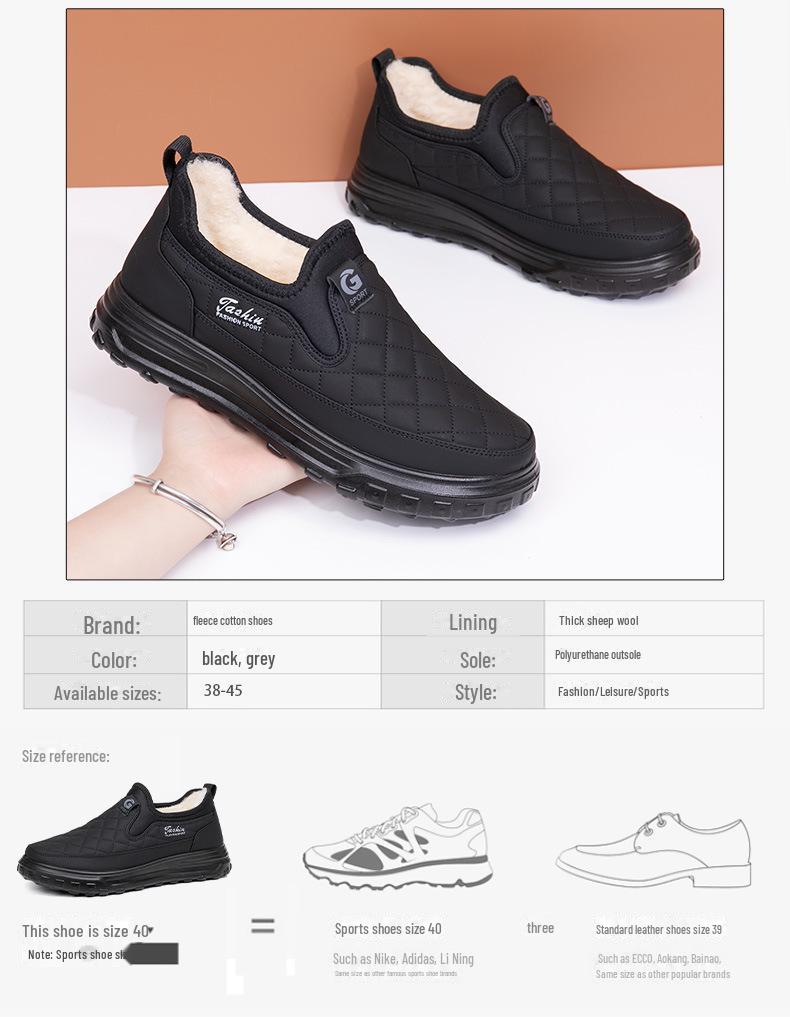 Pánské zimní sněhule - Teplé, nepromokavé, protiskluzové, sametem podšité, vlněný komfort pro střední a starší věk