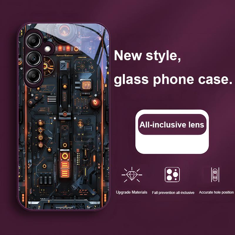 Mechanical Device For Samsung Galaxy A01 02 03 Core A04 A14 4G A13 54 34 31 20 25 23 22 5G S21 Ultra S20 Glass Phone Case