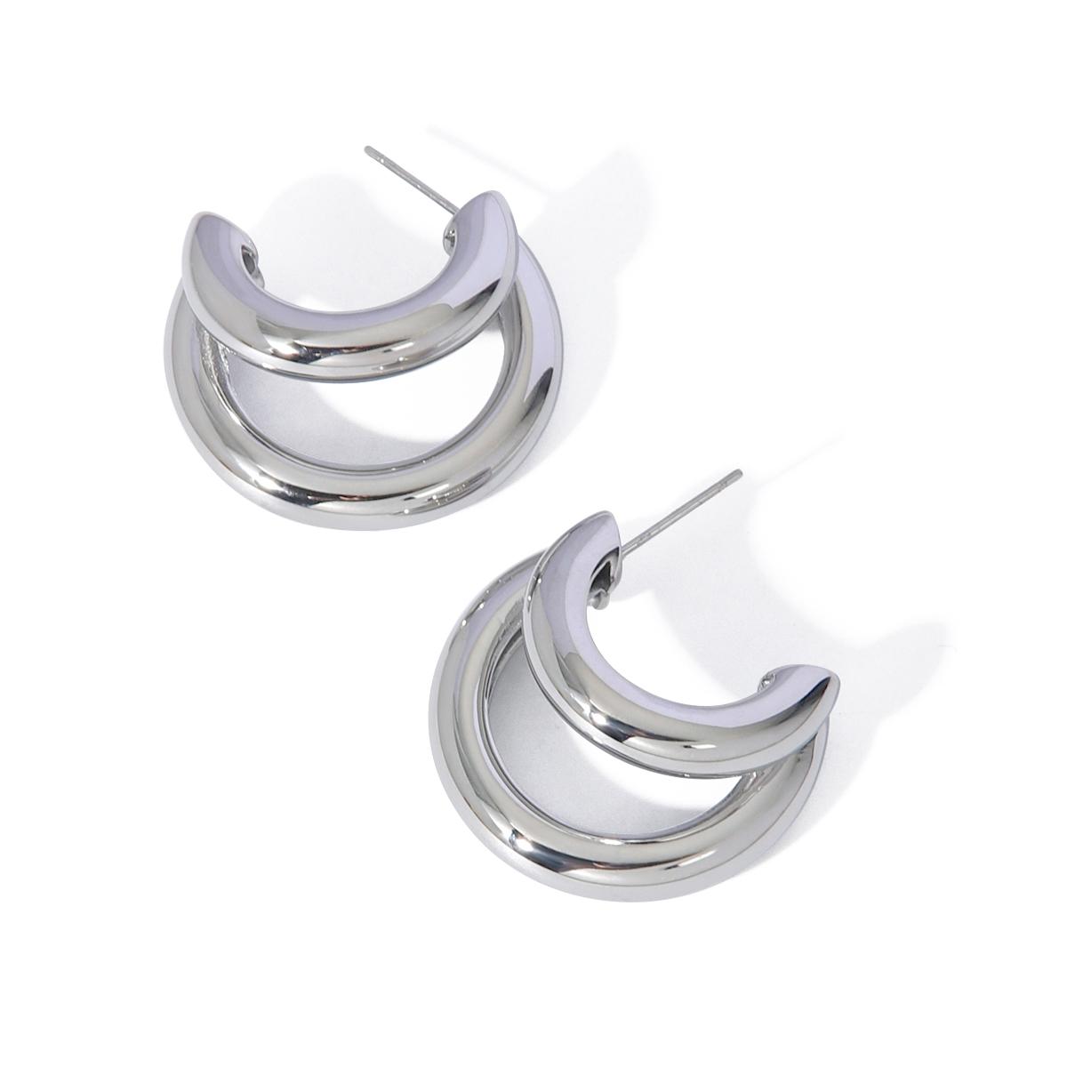

Fashion Statement Multi Geometric Earrings Stainless Steel 18K Gold Color Texture Unusual Personality Charm Jewelry 2024