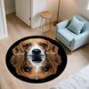 Black Beagle pattern round rug,Carpet Rug for Living Room Bedroom  Playroom ,Non-slip Floor Mat,Holiday Gifts and Birthday Gifts.