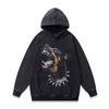 Tkpk American High Street Washed Retro Hooded Sweater Autumn And Winter Direct Injection Printing Loose Hoodie Jacket Men And Women