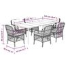 VidaXL Garden Dining Set with Cushions 7 Pcs, Patio Table and Chairs, Outdoor Furniture Terrace, Modern, 3212087