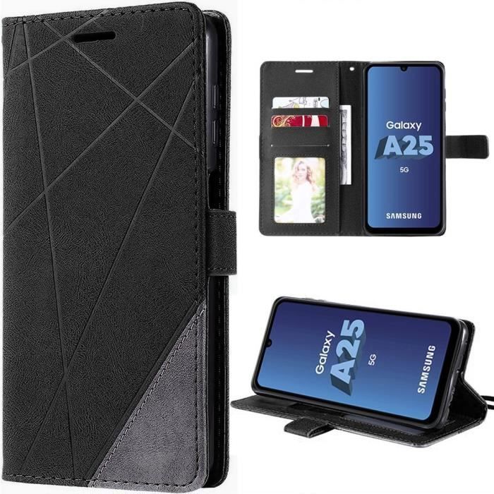 Coque de protection - BOOLING - pour Samsung Galaxy A25 5G - Simili Cuir - Antichoc - Rétro