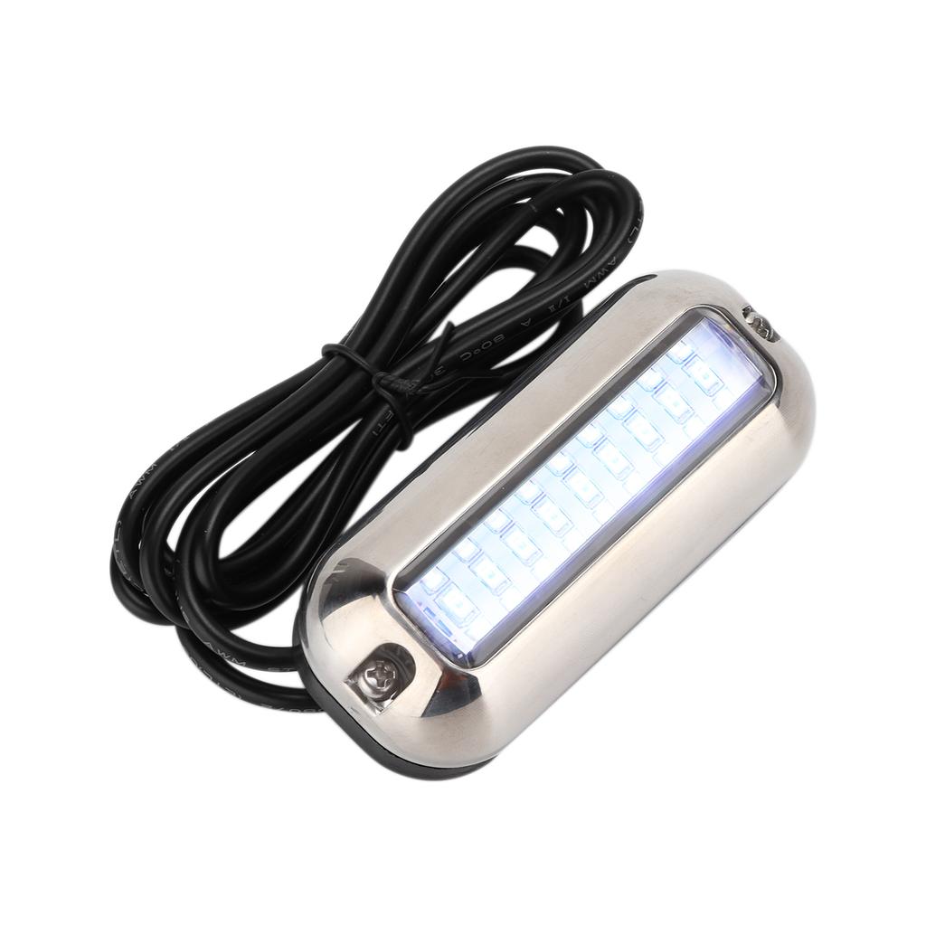 Blue 27LED Underwater Light 74LM Bright Transom Lamp IP68 Waterproof Stainless Steel Shell for Marine Boat