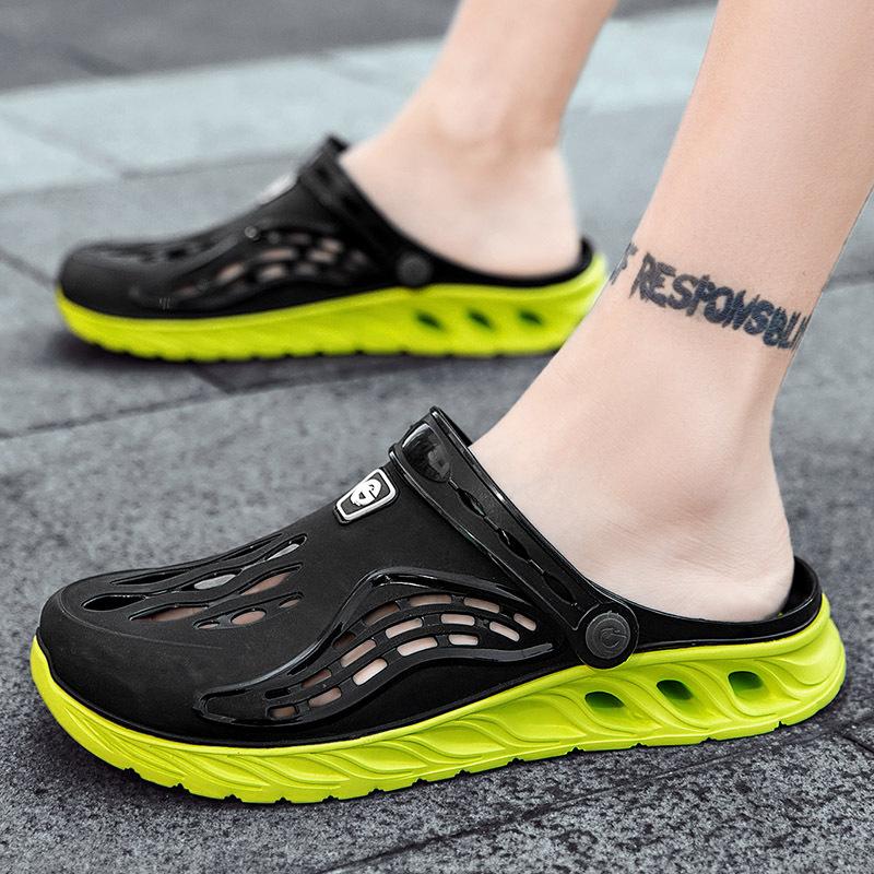 Fashion Men's Sandals Summer Wear Hole Shoes Sports Dual-purpose Driving Cool Slippers Vietnamese Baotou Non-slip Beach Shoes Men