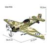 Different Types  Army P47 Fighter Building Blocks Spitfire Military Soldier Pilot Figures Weapon Bricks Plane Toys for friend
