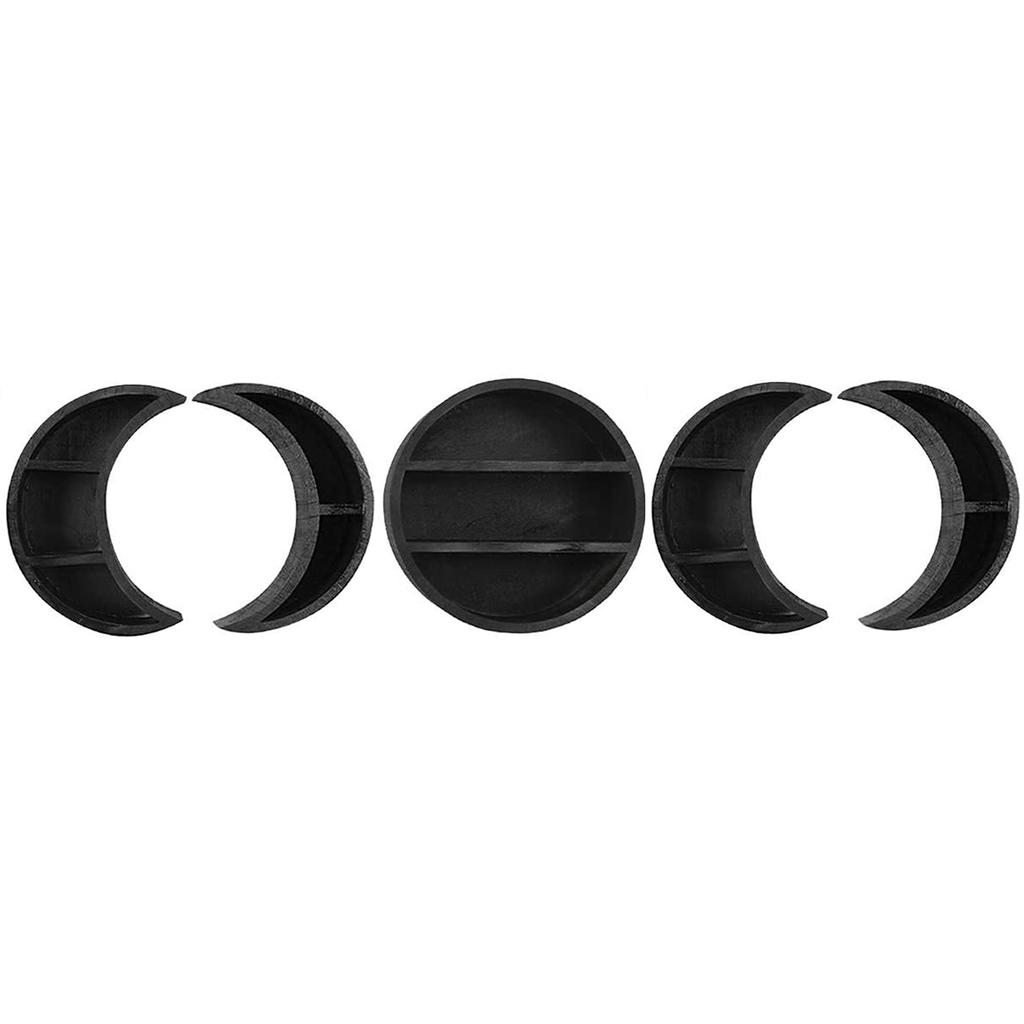 Wooden Moon Shelves Bohemian Moon Cycle Change Bathroom Wall Shelf Essential Oil Storage Rack Home Decoration Accessories